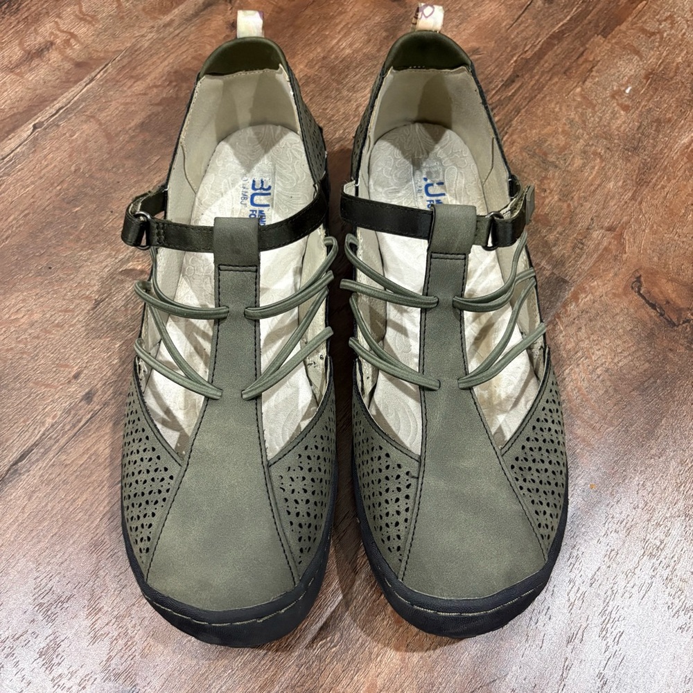 JBU by Jambu Olive Green Comfort Mary Jane Walking Shoes Size 10